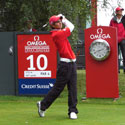 Moritz erster Abschlag auf der European Tour